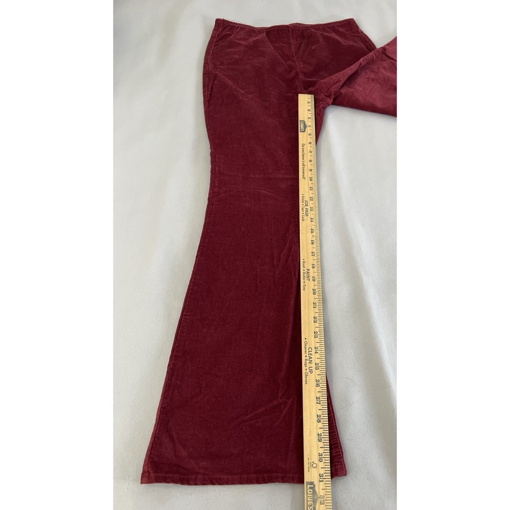 No Boundaries Juniors Red Corduroy High Rise Flare Pants E-Waistband Pull-On L - Picture 3 of 10